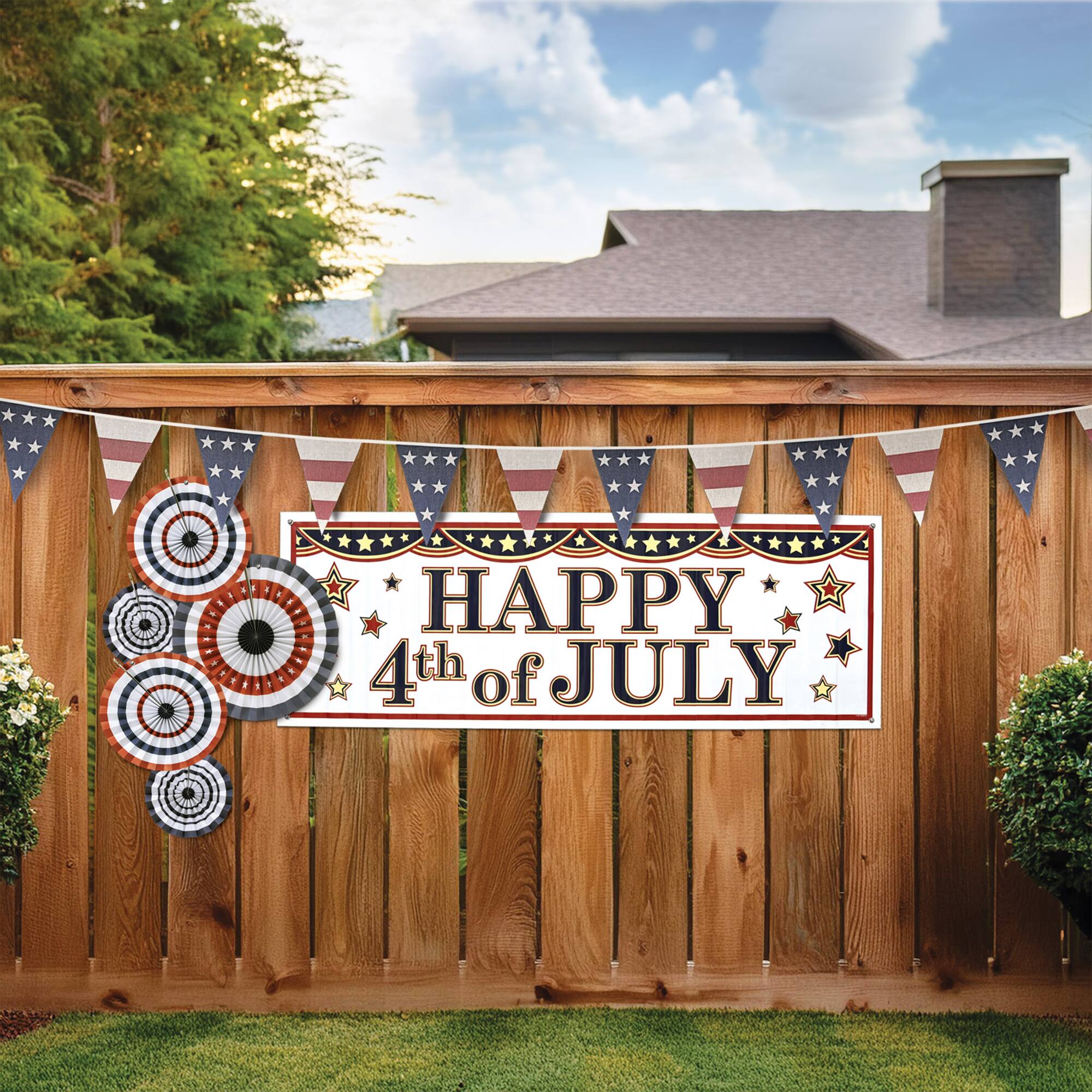 Beistle 9.5" x 12ft. Americana Fabric Pennant Banner